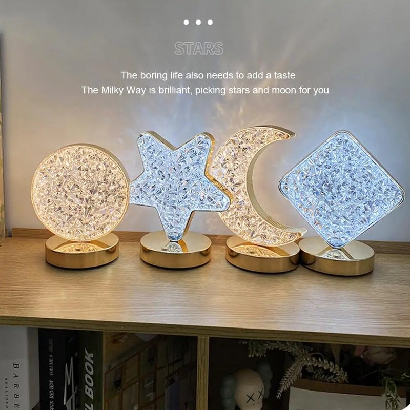 Bluejw Touch Control Star Moon Night Light - 3 Color Changing Bedside Lamp for Bedroom Living Room Decor - Romantic Table Lamp - Image 3